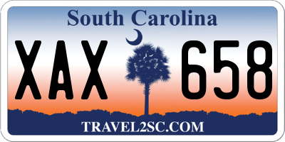 SC license plate XAX658