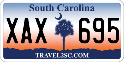 SC license plate XAX695