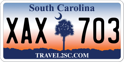 SC license plate XAX703
