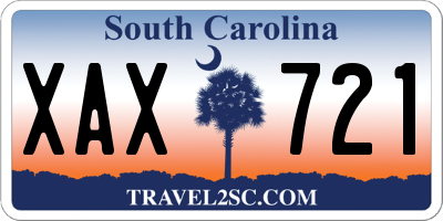 SC license plate XAX721