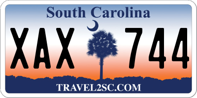 SC license plate XAX744