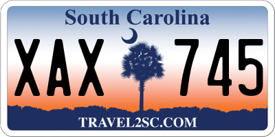 SC license plate XAX745