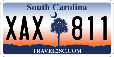 SC license plate XAX811