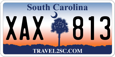 SC license plate XAX813