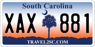 SC license plate XAX881