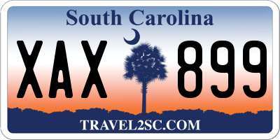 SC license plate XAX899