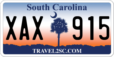 SC license plate XAX915