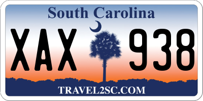 SC license plate XAX938