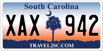 SC license plate XAX942