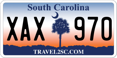 SC license plate XAX970