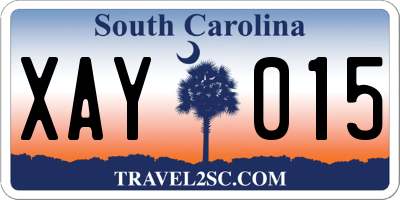 SC license plate XAY015