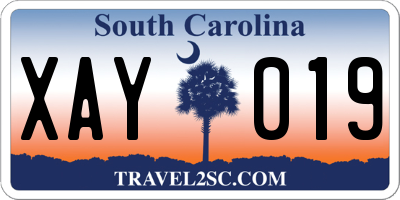 SC license plate XAY019