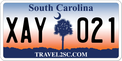 SC license plate XAY021