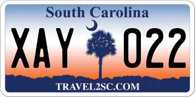 SC license plate XAY022