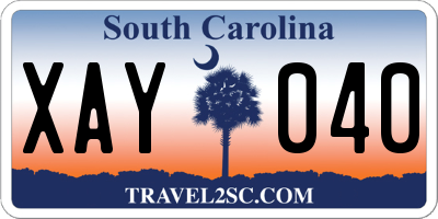 SC license plate XAY040