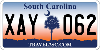 SC license plate XAY062