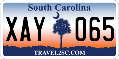 SC license plate XAY065
