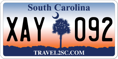 SC license plate XAY092
