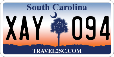 SC license plate XAY094