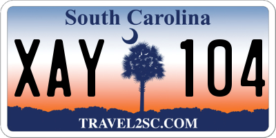 SC license plate XAY104
