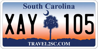 SC license plate XAY105