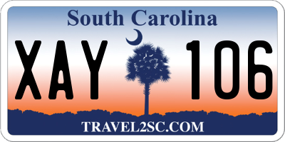 SC license plate XAY106