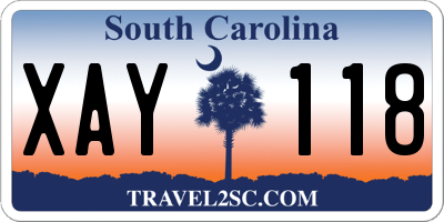 SC license plate XAY118