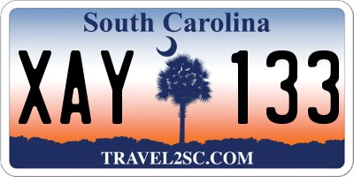 SC license plate XAY133