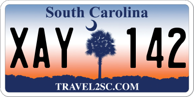 SC license plate XAY142