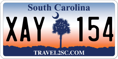 SC license plate XAY154