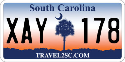 SC license plate XAY178