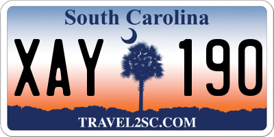 SC license plate XAY190