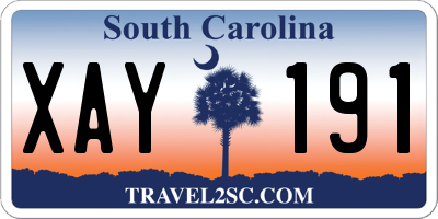 SC license plate XAY191