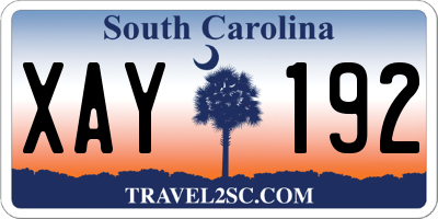SC license plate XAY192
