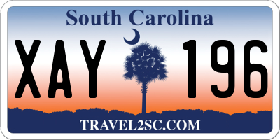 SC license plate XAY196