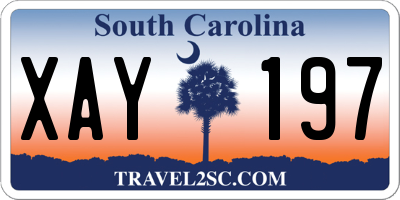 SC license plate XAY197
