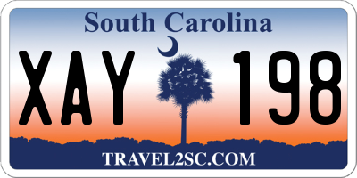 SC license plate XAY198