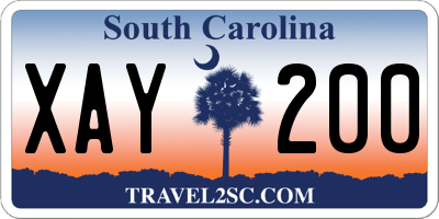 SC license plate XAY200