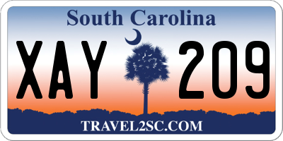 SC license plate XAY209
