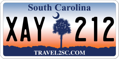 SC license plate XAY212