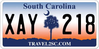 SC license plate XAY218