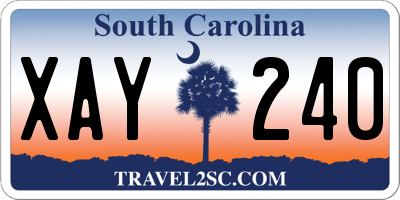 SC license plate XAY240