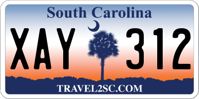 SC license plate XAY312