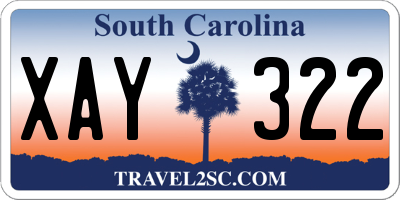 SC license plate XAY322