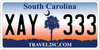 SC license plate XAY333
