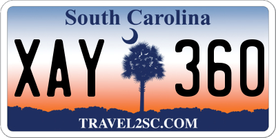 SC license plate XAY360