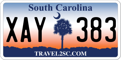 SC license plate XAY383