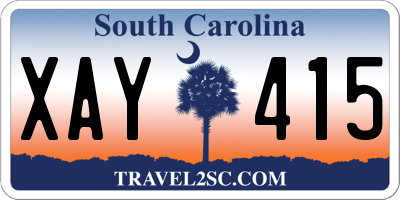 SC license plate XAY415