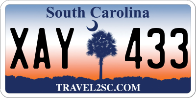 SC license plate XAY433