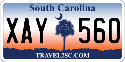 SC license plate XAY560